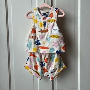 Colorful Fish Print Matching Set